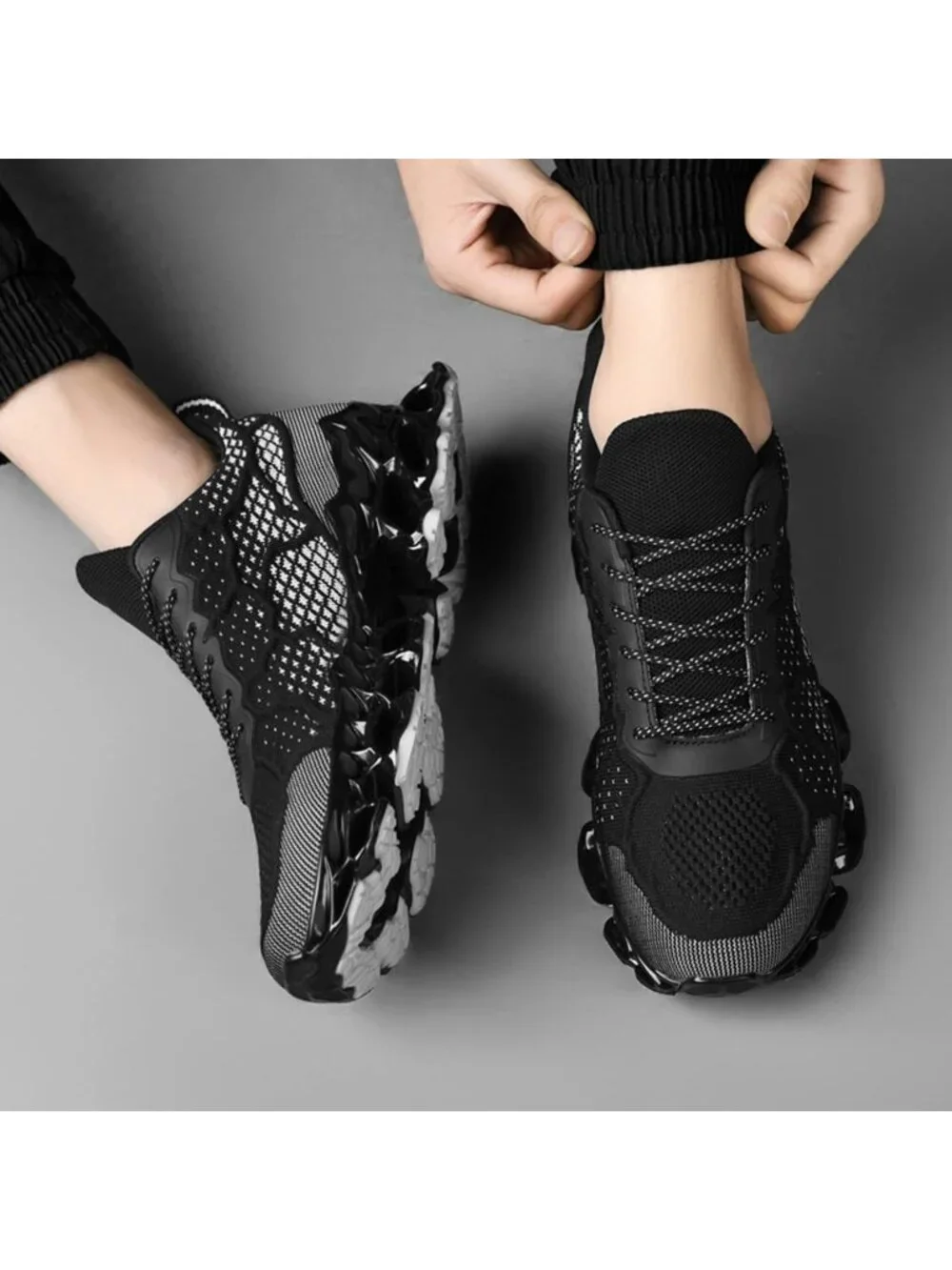 🆕Men's Black Slip on Loafers Walking Tennis Shoes Running Blade Sneakers